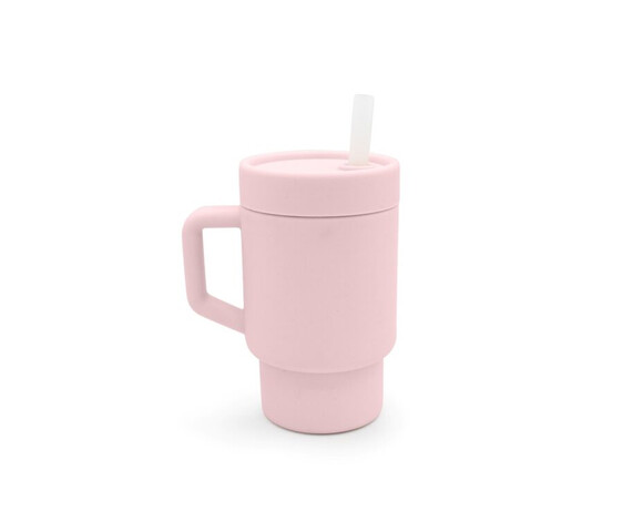 Melii – Παγούρι Σιλικόνης με Καλαμάκι Tumbler Ροζ