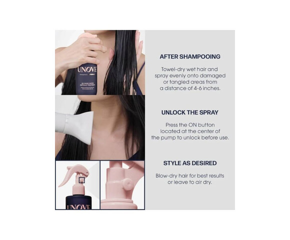 UNOVE Water Ampoule Leave-in Treatment- Θρέψη και θερμοπροστασία σε mist 200ml
