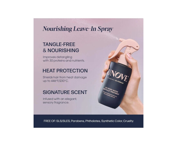UNOVE Water Ampoule Leave-in Treatment- Θρέψη και θερμοπροστασία σε mist 200ml