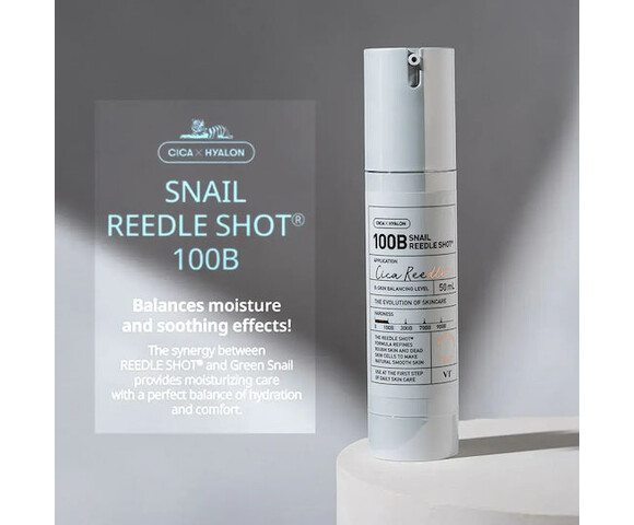 VT Cosmetics Snail Reedle Shot 100B- Ενυδατικό Serum Προσώπου με Έκκριμα Σαλιγκαριού & Centella Asiatica 50ml