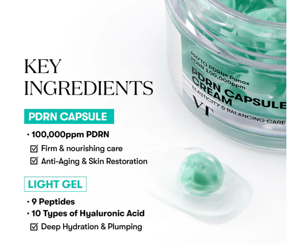 VT PDRN Capsule Cream 100 - Κρέμα σε Κάψουλες για Ελαστικότητα και Επανόρθωση Ισορροπίας 50ml