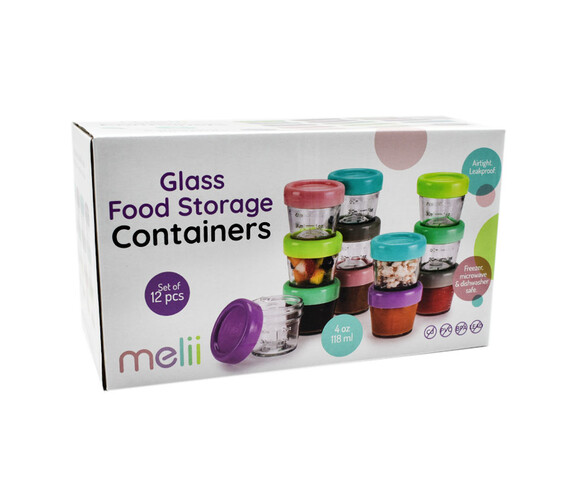 Melii – Γυάλινα δοχέια φαγητού 12τμχ. 59ml MEL16700