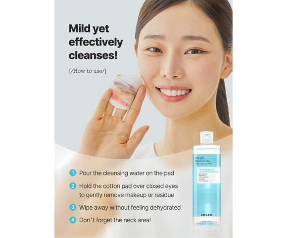 COSRX Low pH Niacinamide Micellar Cleansing water – Νερό καθαρισμού με χαμηλό pH για ευαίσθητες επιδερμίδες 100ml
