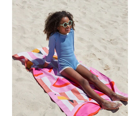 Dock & Bay Kids: Πετσέτα θαλάσσης παιδική Quickdry Cabana - Flamingos (Μικροϊνες) Medium 130x70cm