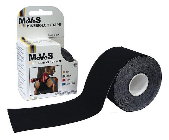 MVS Ταινία Κινησιοθεραπείας 5cm x 5m ΜΑΥΡΟ