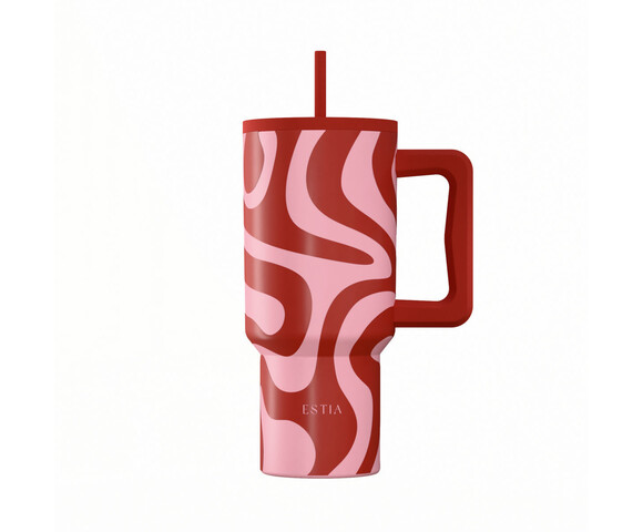 Estia  Θερμός  Straw Tumbler XL SAVE THE AEGEAN  900ml Coral Waves - 01-41588
