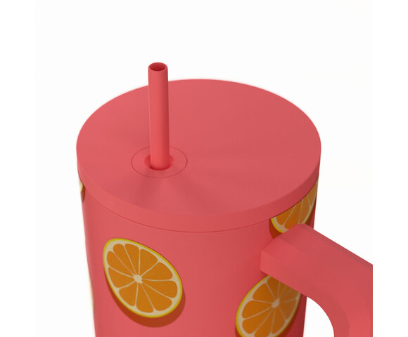 Estia  Θερμός  Straw Tumbler XL SAVE THE AEGEAN  900ml Orange Pop -01-41595
