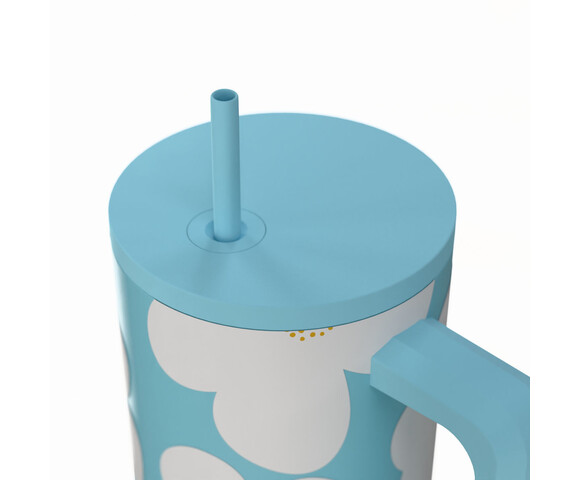 Estia  Θερμός  Straw Tumbler XL SAVE THE AEGEAN  900ml Blue Daisy -01-41618