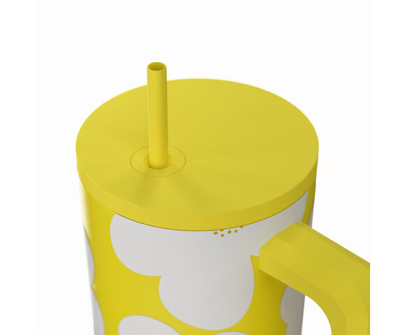 Estia  Θερμός  Straw Tumbler XL SAVE THE AEGEAN  900ml Yellow Daisy -01-41625
