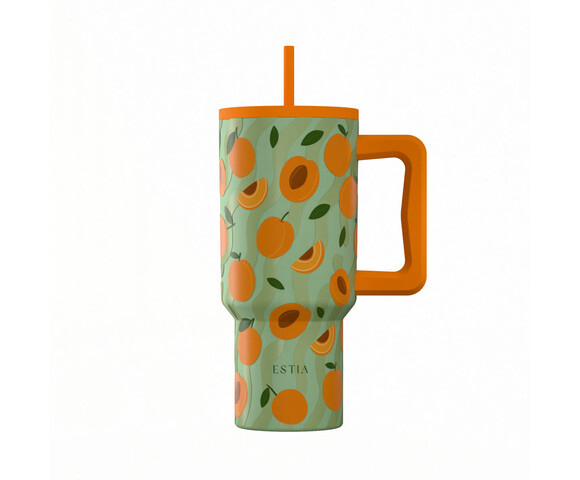 Estia  Θερμός  Straw Tumbler XL SAVE THE AEGEAN Peach Garden 900ml 01-41632