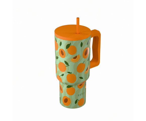 Estia  Θερμός  Straw Tumbler XL SAVE THE AEGEAN Peach Garden 900ml 01-41632