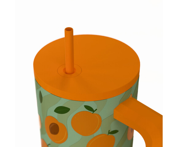Estia  Θερμός  Straw Tumbler XL SAVE THE AEGEAN Peach Garden 900ml 01-41632
