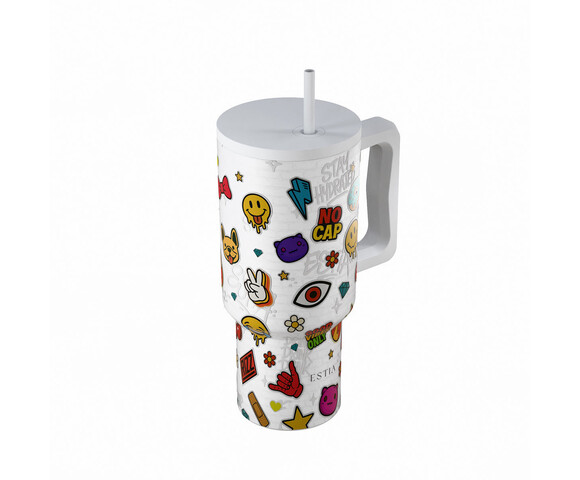 Estia  Θερμός  Straw Tumbler XL SAVE THE AEGEAN Urban Vibes 900ml 01-41540