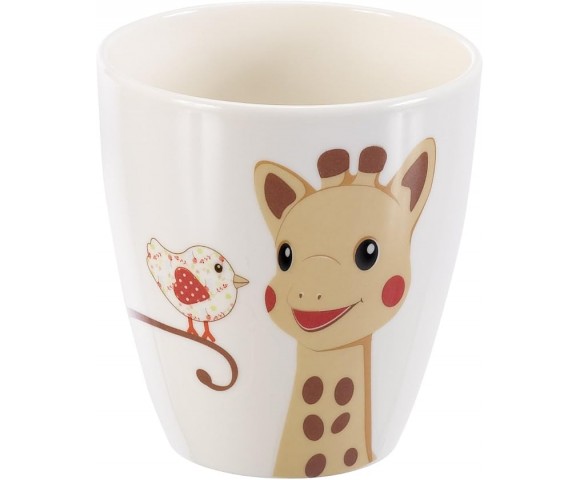 Sophie La Girafe Meal - Time set (a plate, a bowl, a cup and a cutlery set) - Kiwi Version Pink S460006