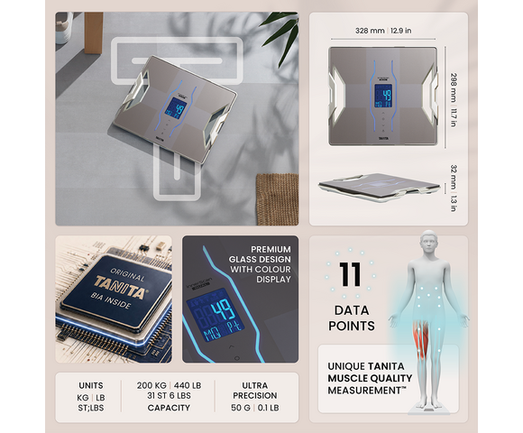 Tanita RD-953 Ζυγαριά με Λιπομετρητή & Bluetooth - Platinum 5 Έτη Εγγύηση