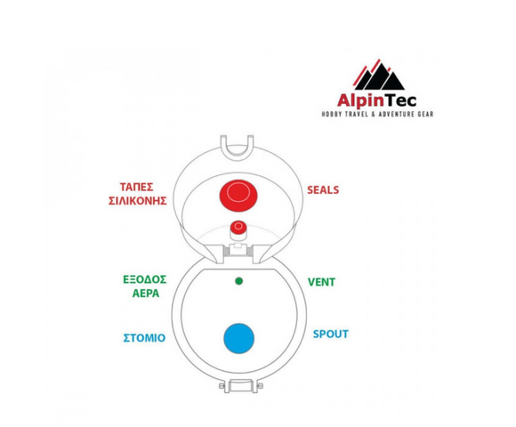 AlpinPro Mood Παγούρι Πλαστικό 500ml Μαύρο - Μπλέ
