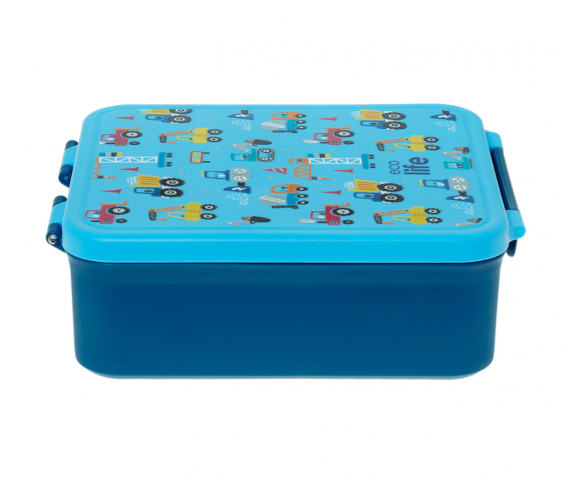 EcoLife Φαγητοδοχείο 1700ml με Χωρίσματα & Θερμομπόλ Blue Cars – 33-BO-9060