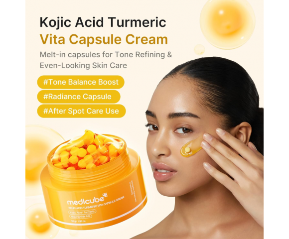 Medicube Kojic Acid Turmeric Vita Capsule Cream 53g – Διφασική Κρέμα με Κοζικό Οξύ για Ομοιόμορφο Τόνο