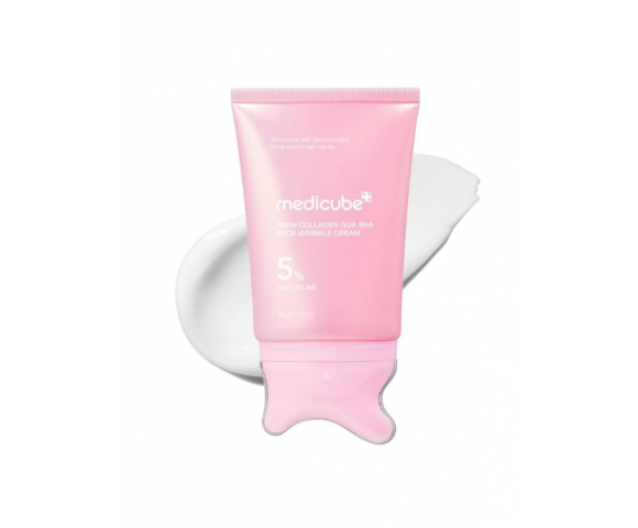Medicube PDRN Collagen Gua Sha Neck Wrinkle Cream 90g – Κρέμα Λαιμού με Ενσωματωμένο Gua Sha