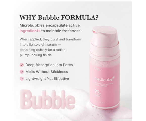 Medicube PDRN Pink Collagen Bubble Serum 95ml – Αντιγηραντικός Ορός σε Μορφή Αφρού με PDRN & Κολλαγόνο