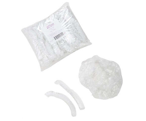 SOFTcare Σκούφια πλαστική ακορντεόν λευκή (100τμχ)
