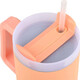 Estia  Straw Tumbler XL Save The Aegean Handled Tumbler Θερμός Ανοξείδωτο  900ml Peach fuzz