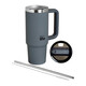 Ecolife Μεταλλικό Ποτήρι Θερμός (Με Καλαμάκι) Junior Grey 900 ml