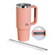 Ecolife Μεταλλικό Ποτήρι Θερμός (Με Καλαμάκι) Flamingo Pink 900 ml