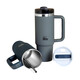 Ecolife Μεταλλικό Ποτήρι Θερμός (Με Καλαμάκι) Junior Grey 900 ml
