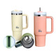 Ecolife Μεταλλικό Ποτήρι Θερμός (Με Καλαμάκι) Flamingo Pink 900 ml