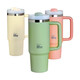 Ecolife Μεταλλικό Ποτήρι Θερμός (Με Καλαμάκι) Flamingo Pink 900 ml