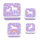 A little lovely company Σετ 4 δοχεία φαγητού Lunch & Snack Box  Unicorn Dreams