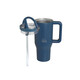 Ecolife Ανακυκλώσιμο Handled Tumbler Θερμός Ανοξείδωτο BPA Free 900ml Blue Marine με Καλαμάκι και Λαβή