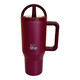 Ecolife Ανακυκλώσιμο Handled Tumbler Θερμός Ανοξείδωτο BPA Free 900ml Cranberry με Καλαμάκι και Λαβή