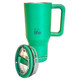 Ecolife Ανακυκλώσιμο Handled Tumbler Θερμός Ανοξείδωτο BPA Free 900ml Green Tea με Καλαμάκι και Λαβή