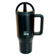 Ecolife Ανακυκλώσιμο Handled Tumbler Θερμός Ανοξείδωτο BPA Free 900ml Rich Black με Καλαμάκι και Λαβή