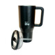 Ecolife Ανακυκλώσιμο Handled Tumbler Θερμός Ανοξείδωτο BPA Free 900ml Rich Black με Καλαμάκι και Λαβή