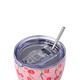 Estia Ποτήρι Θερμός Ανοξείδωτο Cherry Rose  με Καλαμάκι 350ml 01-16876