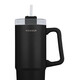 Homely Straw Tumbler Θερμός Ανοξείδωτο 900ml Midnight Black με Καλαμάκι και Λαβή 01-34498