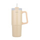 Homely Straw Tumbler Θερμός Ανοξείδωτο 900ml Sandstone με Καλαμάκι και Λαβή 01-34504