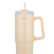Homely Straw Tumbler Θερμός Ανοξείδωτο 900ml Sandstone με Καλαμάκι και Λαβή 01-34504
