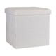 Estia Σκαμπό Σαλονιού με Αποθηκευτικό Χώρο Επενδεδυμένο Λευκό 38x38x38εκ. 03-35921