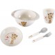 Sophie La Girafe Meal - Time set (a plate, a bowl, a cup and a cutlery set) - Kiwi Version Pink S460006