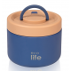 Ecolife Στρογγυλό Φαγητοδοχείο Θερμός Inox 18/8 Μπλε 650ml – 33-BO-9063