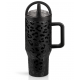 EcoLife Θερμός Tumbler 900ml με Καλαμάκι & Διπλή Λαβή – Leopard Black | 33-BO-7077